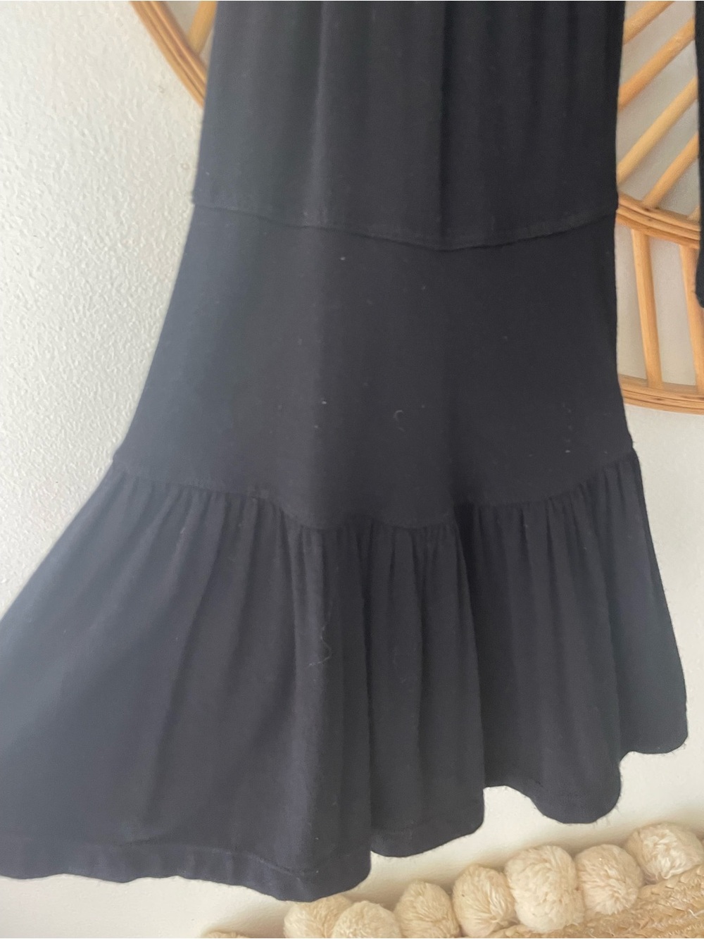Free People Black Tiered Bell Sleeve Tunic Top - Picture 4 of 5
